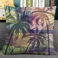 Nordic plant print cushion home decorative pillow 45x45cm pillowcase Modern sofa Decor tropical leaves seat back cushions QX-N2 3