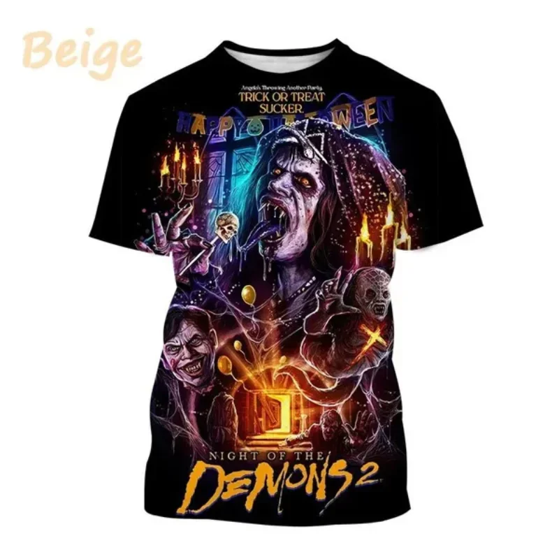 Fashion Men Clothing Horror Movie Night of the Demons 3D Print T