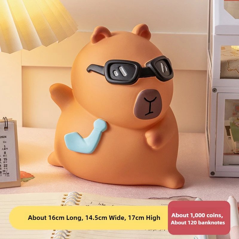 Capybara Vinyl Savings Jar Drop-resistant Can Be in And Out of Children's Gifts Money Bank Desktop Decoration Birthday Gift