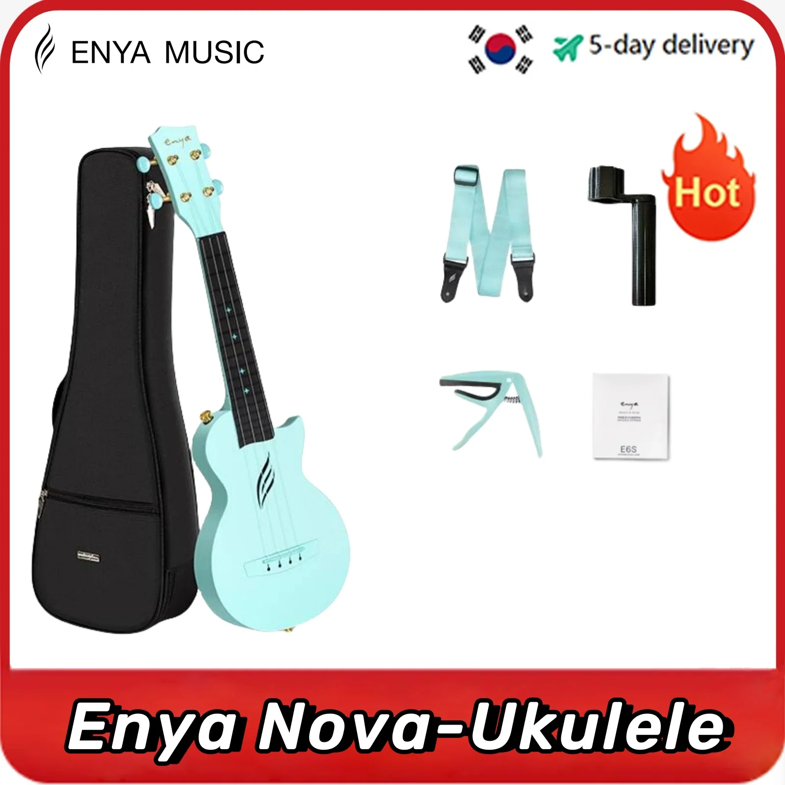 

Original Enya Nova-Ukulele Intelligent Acoustic Guitar, 4 Strings, Carbon Fiber, Beginner Instrument, 23", U, 23"