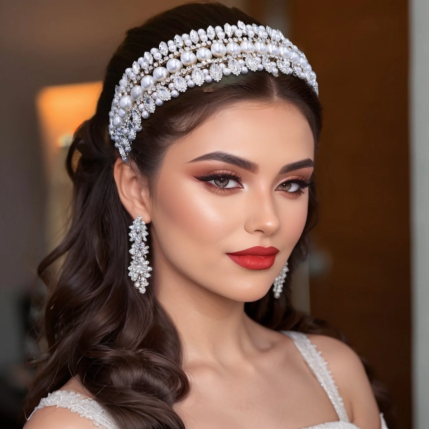 

Жемчужная Повязка на голову, искусственный жемчуг, повязка на голову для невесты, ручная работа, свадебные украшения, аксессуары для волос, украшение для волос подружки невесты HP631