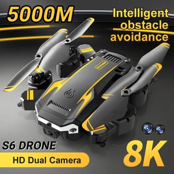 2025 NUOVO S6 Drone 5000M 8K 5G Fotografia aerea professionale HD Wifi FPV Evitare oggetti di flusso Quattro rotori Elicottero giocattolo