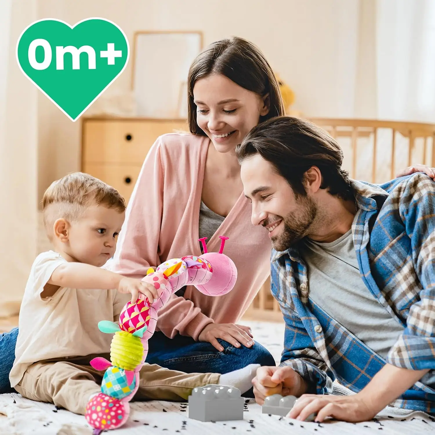 Baby Rattle Musical Caterpillar Soft Toy Colorful Worm Infant Plush Animals Educational Interactive Toy for Newborn Toddler Gift - Bilde 6