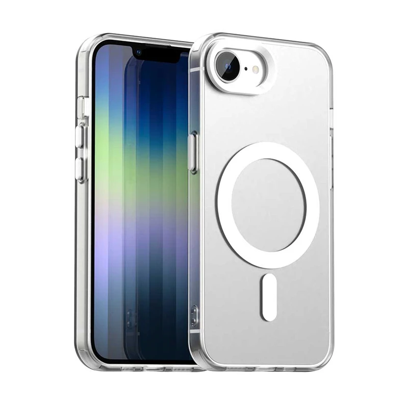 Luxury Shockproof Matte Transparent Phone Case with MagSafe-Compatible Wireless Charging