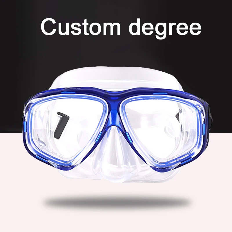 -1.5 To -8.5 Myopia Adults Silicone HD Clear Anti Fog Diving Eyewear Masks For Left Right Eyes Different Degrees diving mask