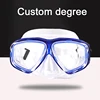 -1.5 To -8.5 Myopia Adults Silicone HD Clear Anti Fog Diving Eyewear Masks Custom For Left Right Eyes Different Degrees 1