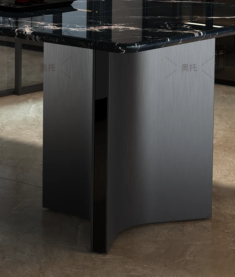 Light Luxury High-end Marble Dining Table Modern Simple Rectangular Household Dining Table And Chair Combination Small Apartment