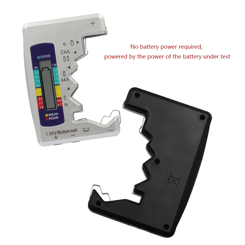 Digital Battery Tester Capacity Detector For C/D/N/AA/AAA/9V 6F22 Batteries /1.55V button cell - 4
