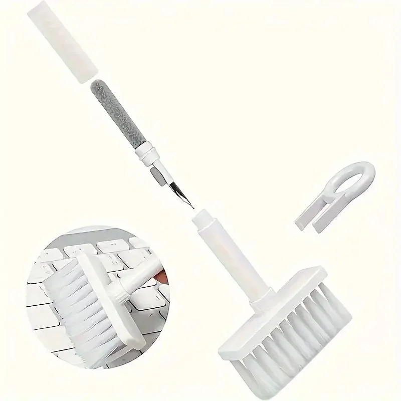 Kit di pulizia multifunzione 5 in 1 per tastiera, auricolari, computer, estrattore di tasti, pulitore per auricolari wireless, kit per la rimozione della polvere dalle fessure. - Image 5