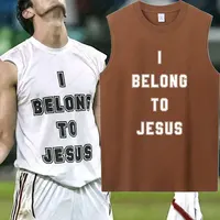J'appartiens à jésus hommes gilet coton T-Shirt été mode décontracté sans manches gilet culturel T-Shirt hommes vêtements hauts 6