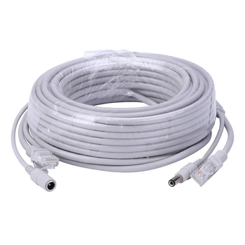 IP 카메라 NVR 시스템용 이더넷 CCTV 케이블, 2.1mm 5.5mm 잭, RJ45 + DC 전원 확장 옵션, 5m, 10m, 20m, 30m