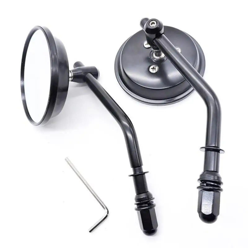 

1 Pair 7.7 cm /3'' Universal Motorcycle Aluminum Rear View Black Handle Bar End Side Rearview Mirrors