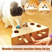 Wooden Cat Whack-a-mole Toy Cat Toy Hamster Toys Wooden Cat Toys For Play With Cat Cat Hamster Wooden Cute Funny 1