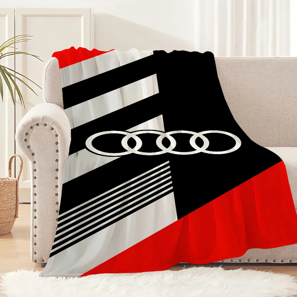 Sport A-Audi-s Logo Car Blanket Soft Plush Nap Sofa rug for Living Room Warm Office Bedroom Birthday Home Travel Kid Gifts 6