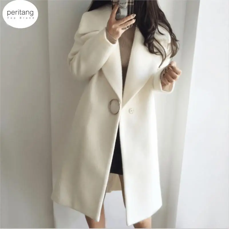 

2024 Spring Autumn Winter Woman Solid Fashion Woollen Overcoat Long Sleeve Fashion Oversize Outwear Jacket And Coats