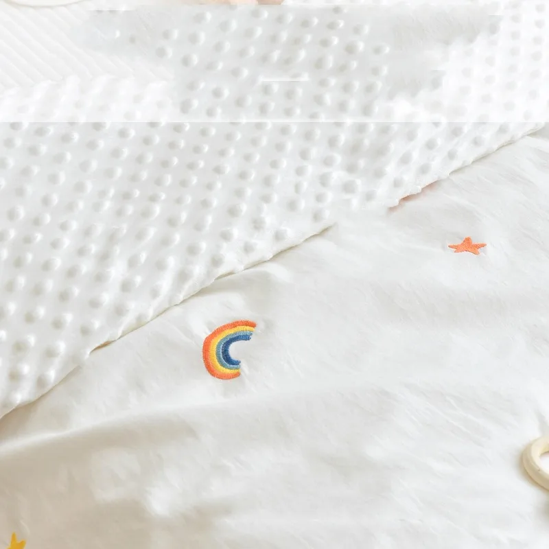 Newborn Baby Quilt Cover Cotton Soft Skin-friendly Breathable Baby Sleep Cartoon Printing Embroidery Quilt Protector Bedding