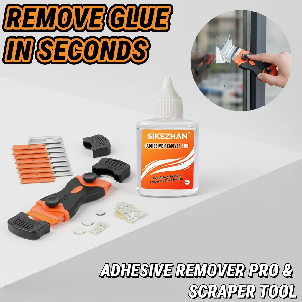 Sticker Remover Tool 50ml Liquid Razor Scraper 20 Blades