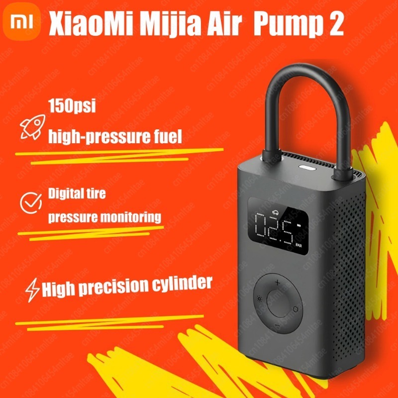 Xiaomi Mijia Air Pump 2 25%Speed Boost Mini Portable Electric Air Compressor Treasure 150PSI Type-C LED Multitool Inflator Xiomi