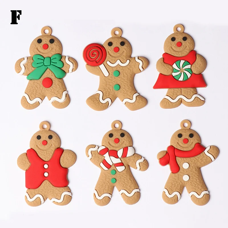Gingerbread Man Ornaments 12Pcs For Christmas Tree Decorations Hanging Charms Figurine Holiday Pendant Decoration