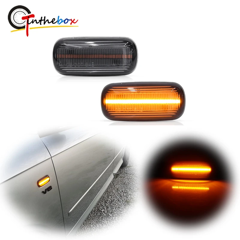 

Gtinthebox Smoked Lens Amber LED Car Front Fender Side Marker Lights Turn Signal Lights For Audi A6 S6 RS6 C7 C5 A4 S4 RS4 B8 B6