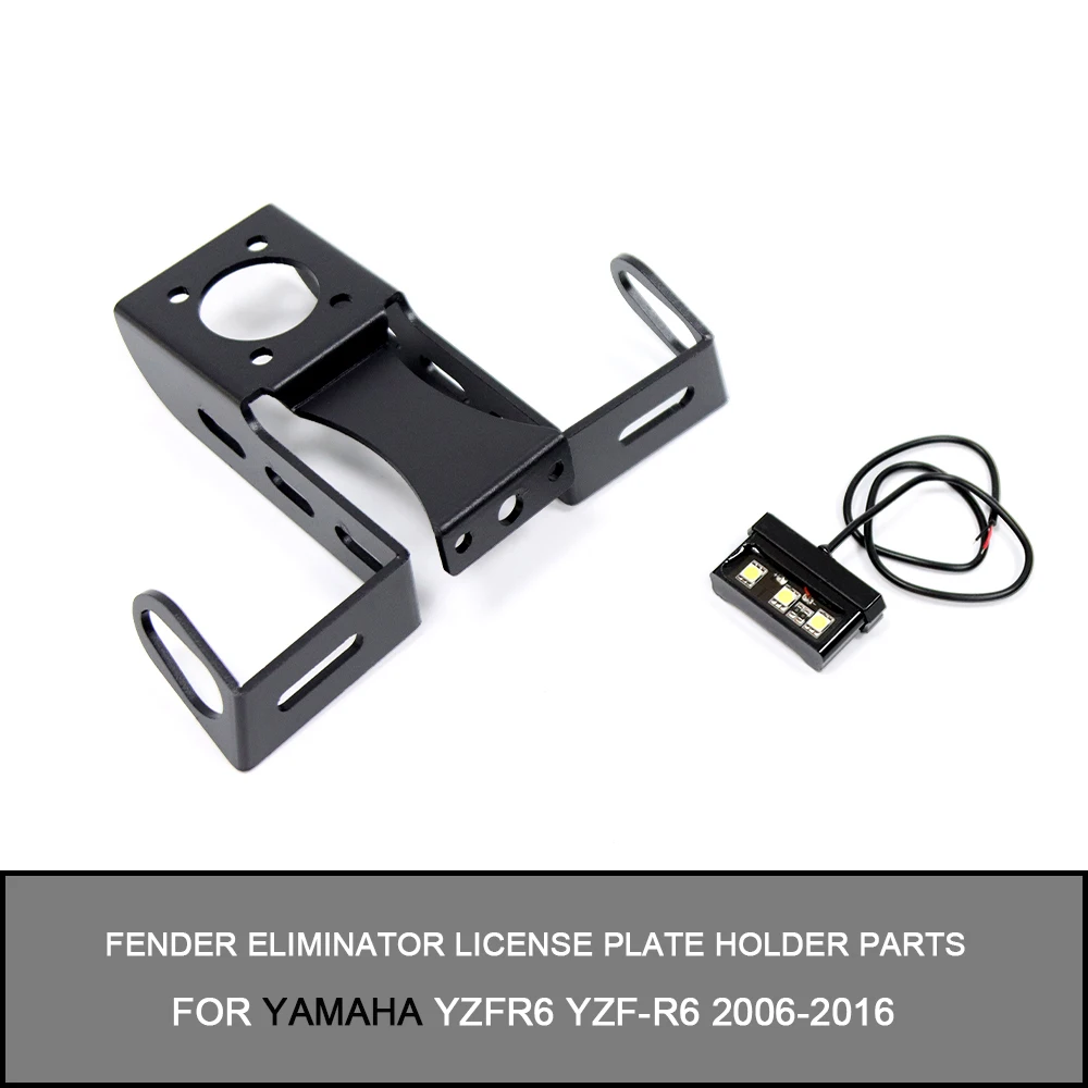 

For YAMAHA YZFR6 YZF-R6 2006-2016 2015 2014 Tail Frame Bracket LED Light Fender Eliminator License Plate Holder Parts YZF R6