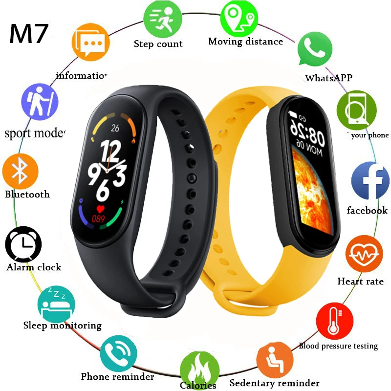 M7/m6 Smart Bracelet Waterproof Large Screen Heart Rate Blood Oxygen