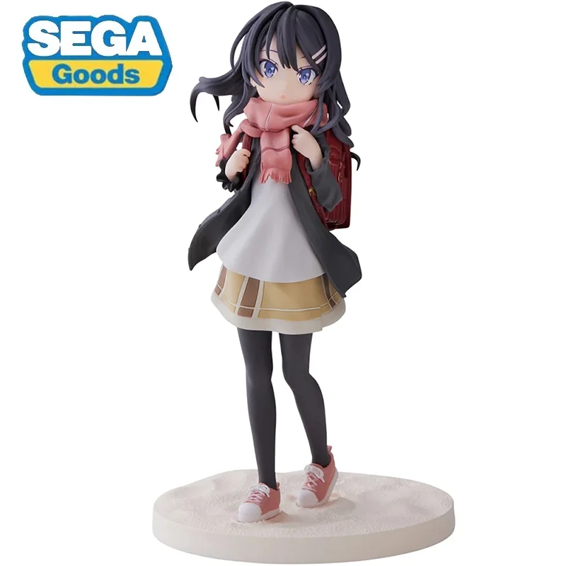 

100% In Original SEGA Luminasta Sakurajima Mai Childhood Red Backpack 16Cm PVC Anime Character Mobile Toy Collection Model Gift