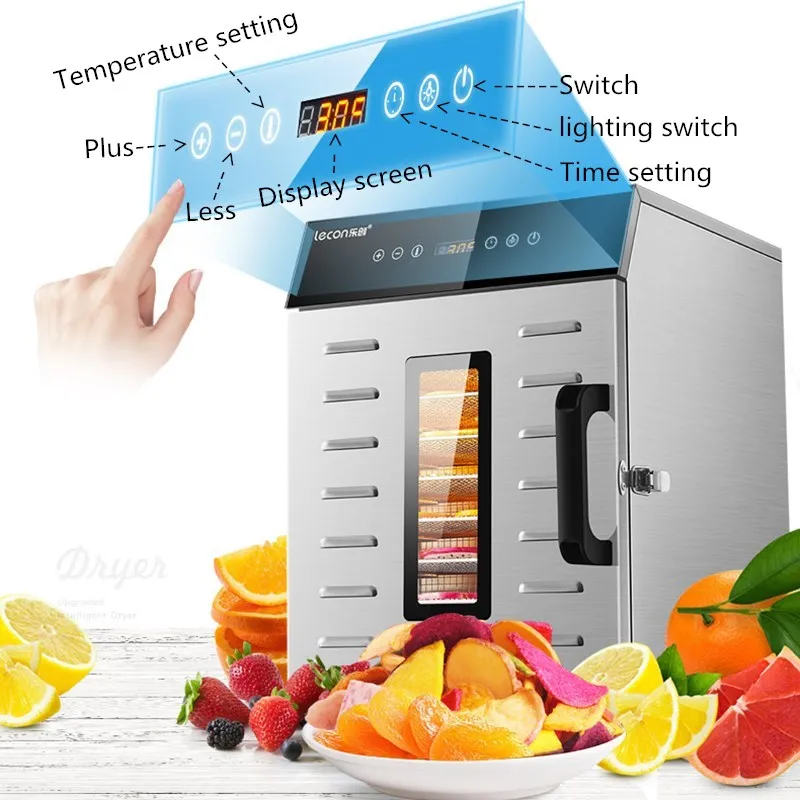 

8-layer food dehydrator machine Food Dehydration Dryer Fruit Dryer Household Vegetables and Pet Snacks Stainless Steel