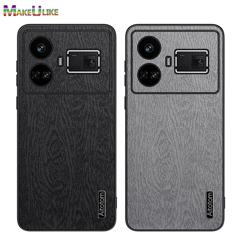 Ultrathin Wood Grain Shockproof Leather Phone Case