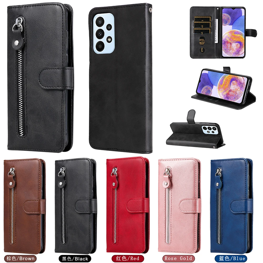 

For Samsung M54 M34 M13 M14 M23 M33 M53 5G Zipper Leather Wallet Case for Samsung Galaxy M54 Case M32 M21 31 S M22 M12 M52 Cover