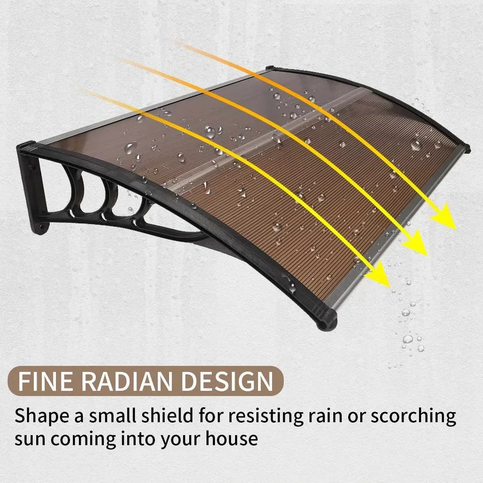 Auvent De Porte D'entrée En Polycarbonate,Largeur 60/80/100/120/150 Cm Auvent De Porte Entrée Invisible Protection Contre La Pluie Marquise De Porte