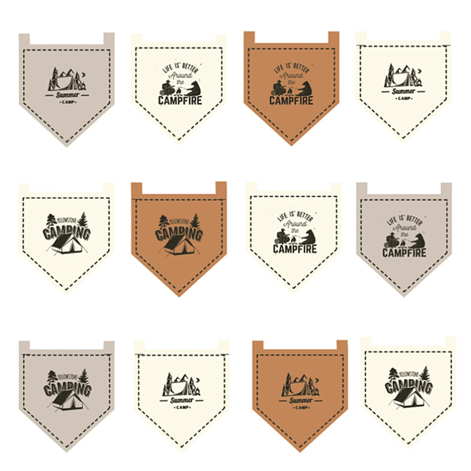 Felt Camping Bunting Flags Adjustable Length Portable