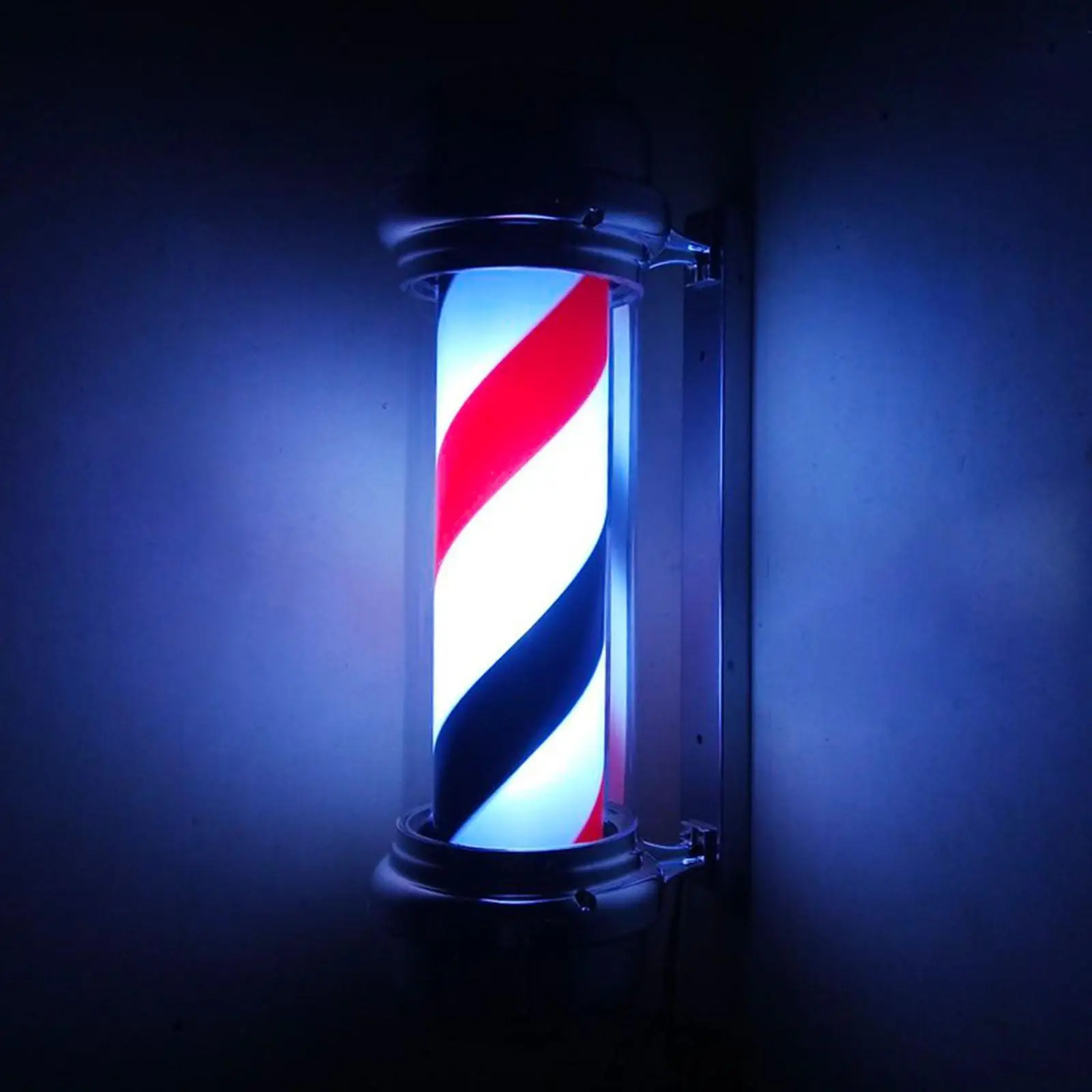 Waterproof Barber Pole LED Light Rotating Hair Salon Shop Sign Stripes for Indoor