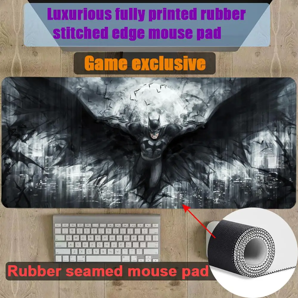 

Mouse Pad Gamer Gaming Rubber Seamed B-Batmans-S Logo Mouse Pad Accessories Desk Keyboard Pad Computer Laptop