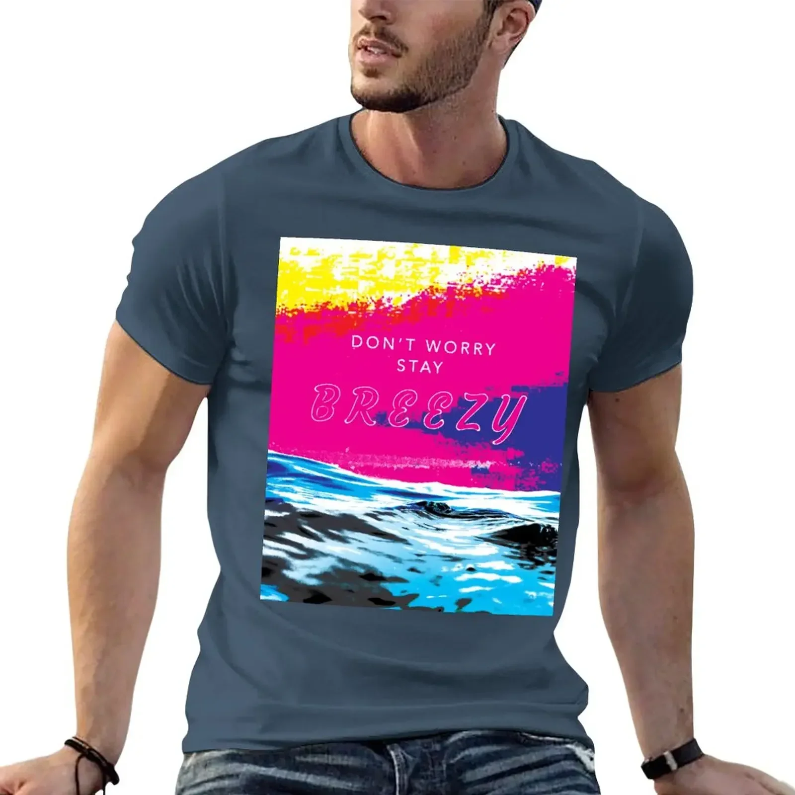 

Don't Worry T-Shirt plain plus size tops summer tops mens t shirt