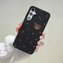 Adorable Cartoon Bear Phone Case Cover - Galaxy S23 Ultra (Black IE87)