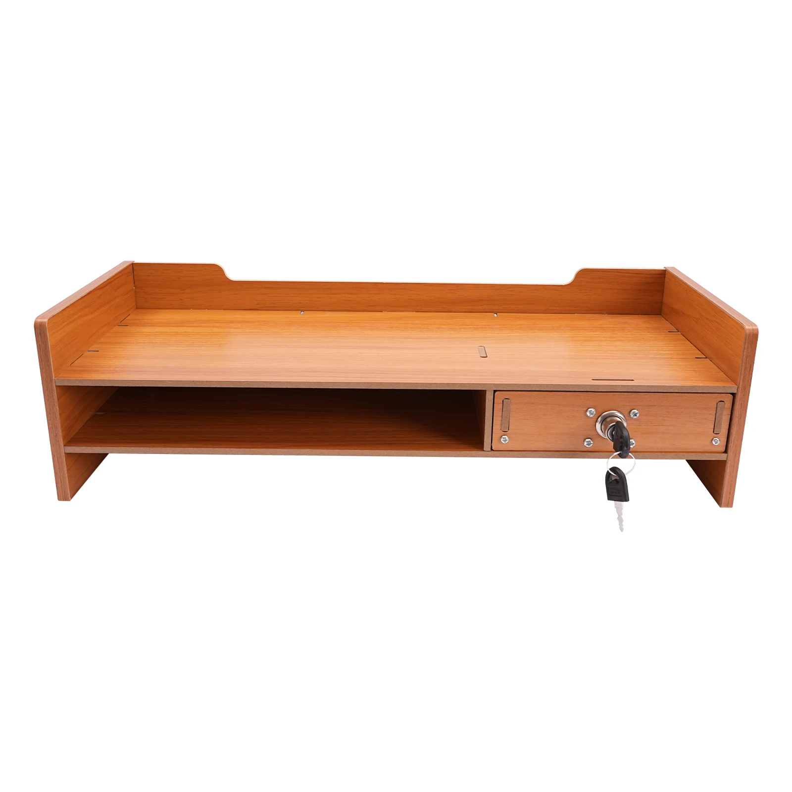 Wood Monitor Stand Riser 2 Tiers Exquisite Monitor Stand w/ Drawer Laptop Computer Monitor Riser for PC Screen Ergonomic Height 6