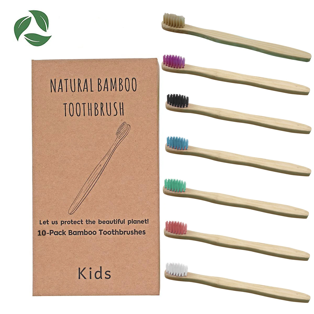 

New style Kids Bamboo Toothbrushes,Soft Bristle Toothbrush for Kids, Eco Friendly Toddler Tooth Brush, Natural Biodegradable