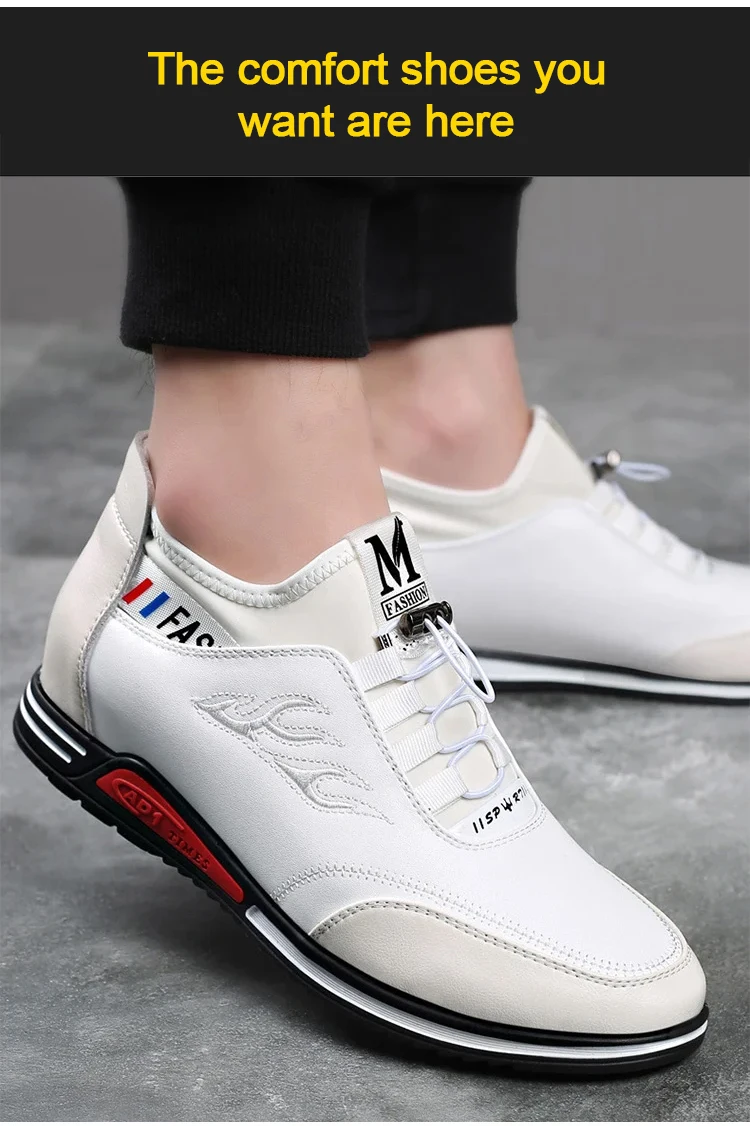 أحذية جلدية كاجوال للخريف للرجال، أحذية رياضية رسمية مريحة للعمل، متينة ومسامية، متعددة الاستخدامات للمكتب/الخارج/يوميًا