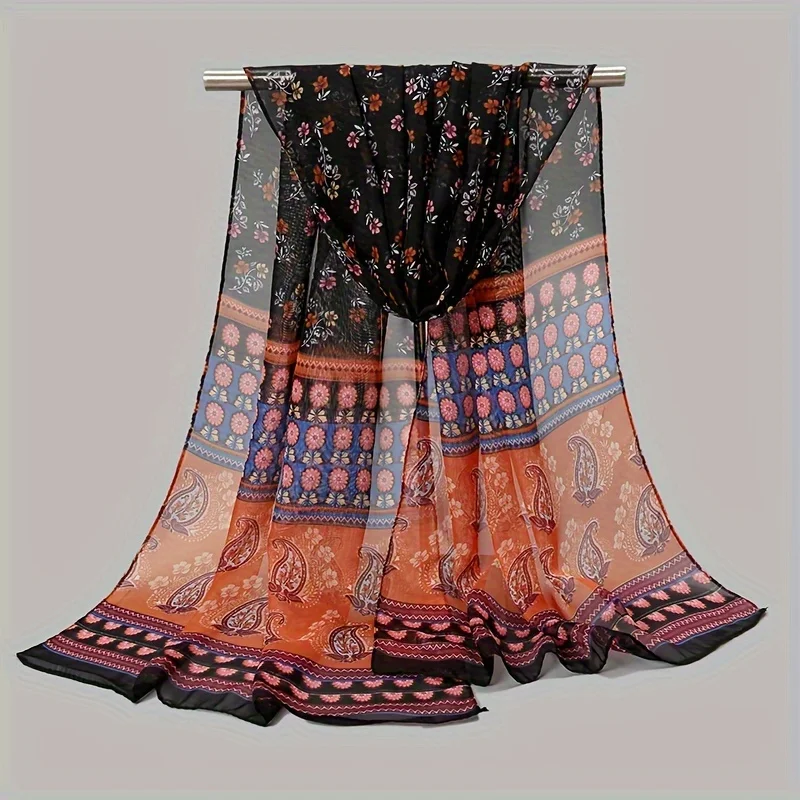 Foulard Oblong Western Wild Horse Creations – Motif Rayé, Style Bandana Soyeux 15x40