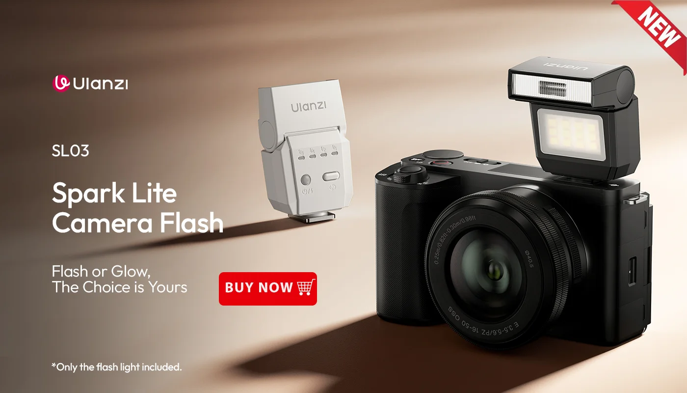 Ürün fotoğrafında gösterilen kompakt Ulanzi flaşı