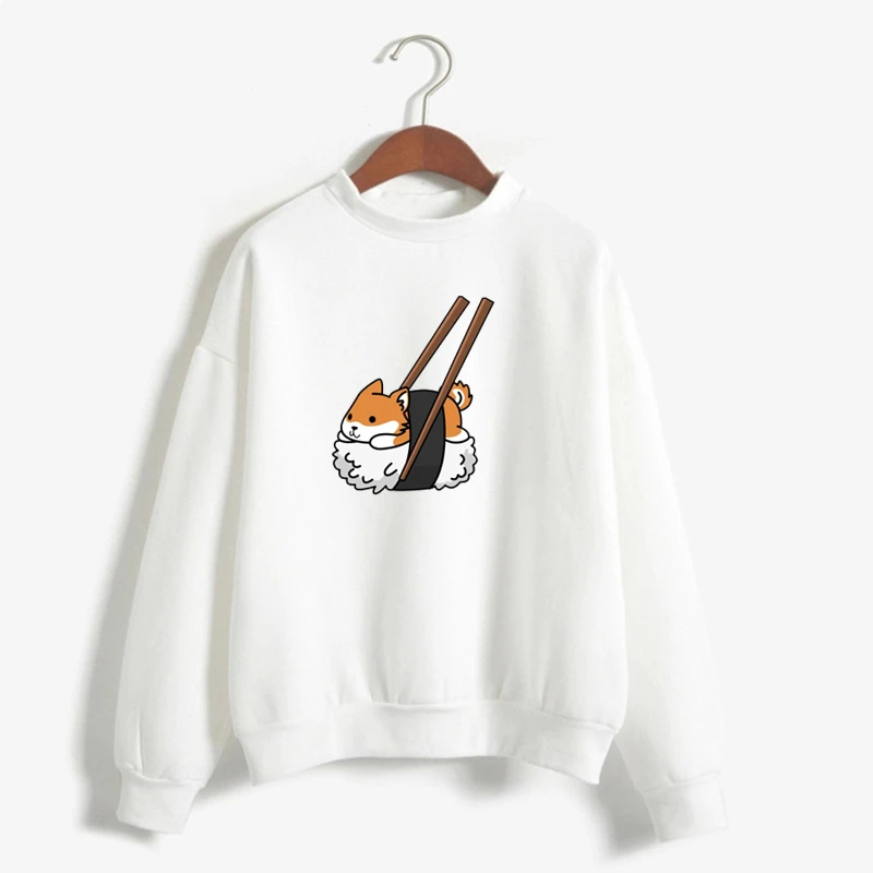 女性パーカー漫画犬柴犬トレーナーおかしいグラフィックパーカーファッション Sudadera Mujer Moletom Feminino かわいいプルオーバー Hoodies Sweatshirts Aliexpress