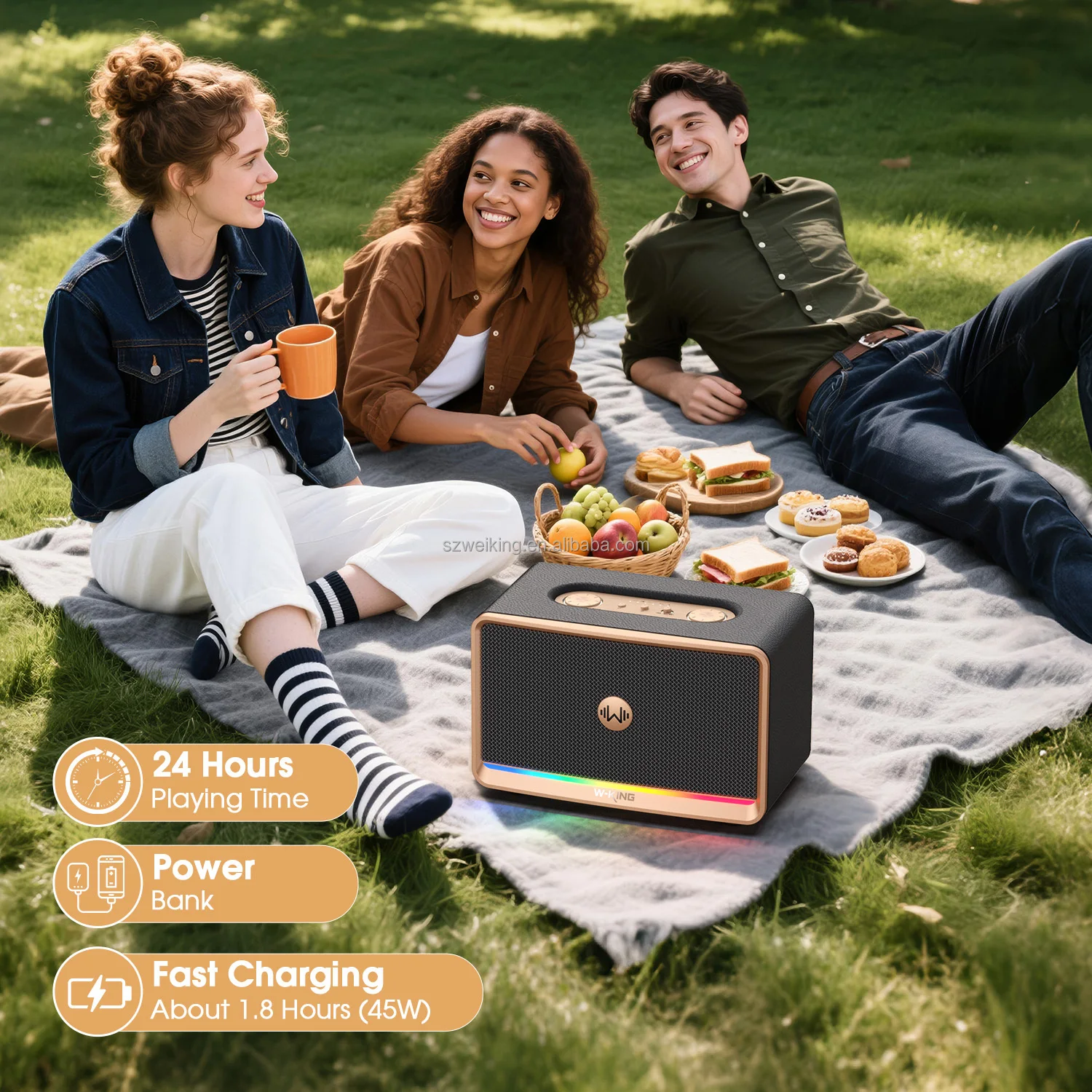 WKing H330 New Product Bluetooth Speaker 120W Portable Speaker Loudspeaker with Subwoofer Trending Product Speaker Box for Music