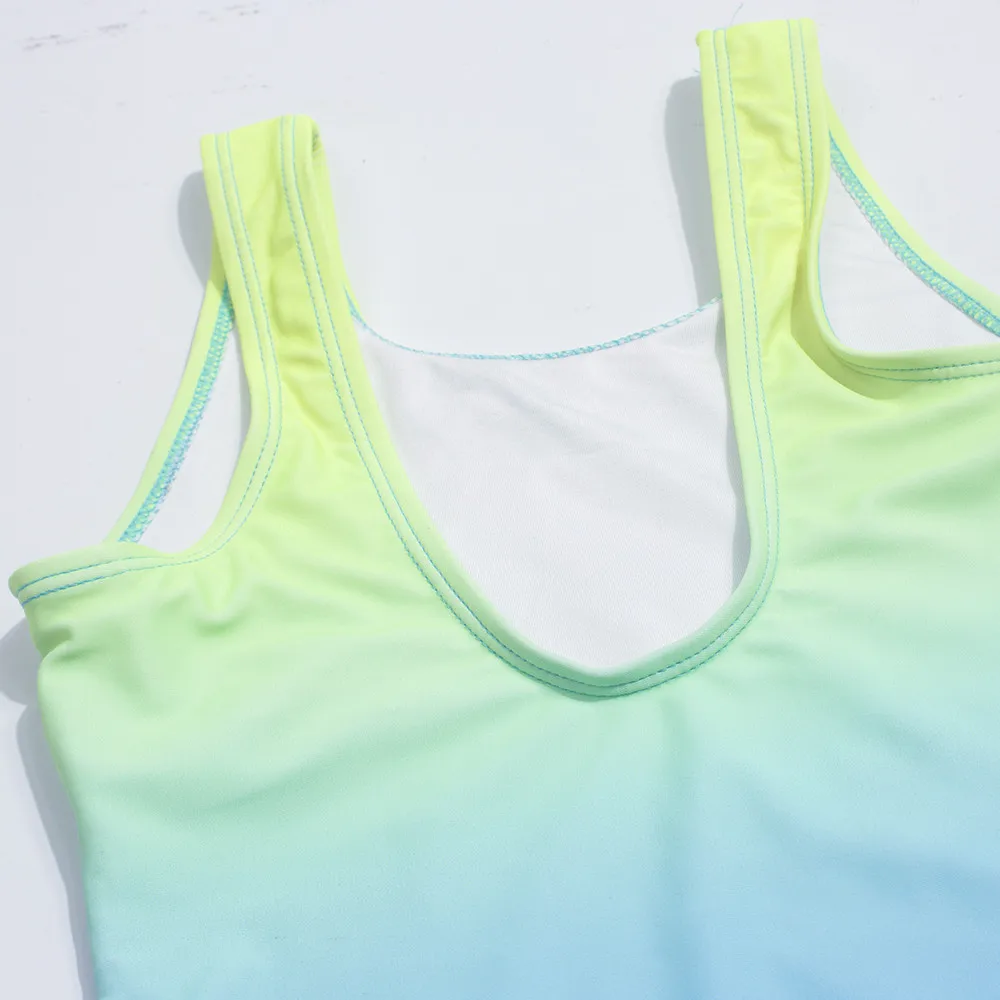 Children Girls Kids One Piece Swimwear Swimsuit Summer Outdoor Teen Students Bathing Swimming Suit Monokini