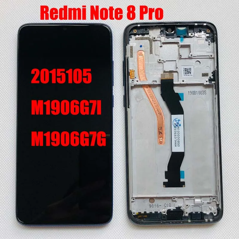 Cornice Lcd Per Xiaomi Redmi Note 8 Pro Schermo Lcd Pantalla 2015105 Muslimah Touch Pantalla Digitizer Assembly