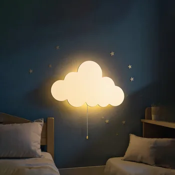Cloud Light - مصابيح حائط سحابة عائمة لغرف الأطفال وغرف نوم الأطفال | أضواء ليلية معلقة تعمل بالبطارية 1
