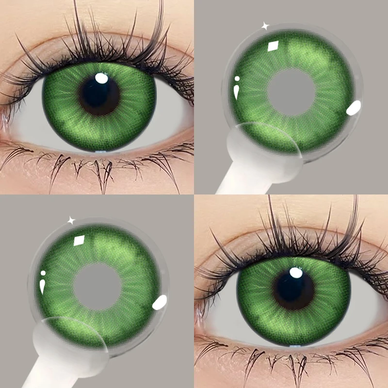Vibrant Green Korean Big Eyes Cosplay Contact Lenses - Premium Quality & Fast Shipping
