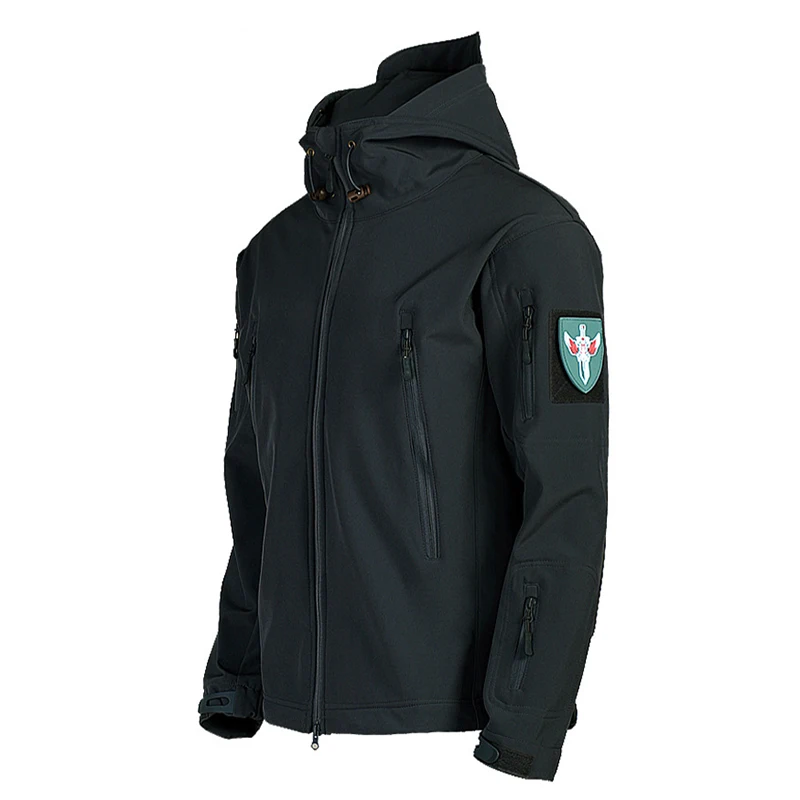 Hiking Jackets CHRLCK Men's Winter Autumn Waterproof Hiking Jackets Tactical Windproof SoftShell Jacket Fishing Camping Climbing Coats Hooded