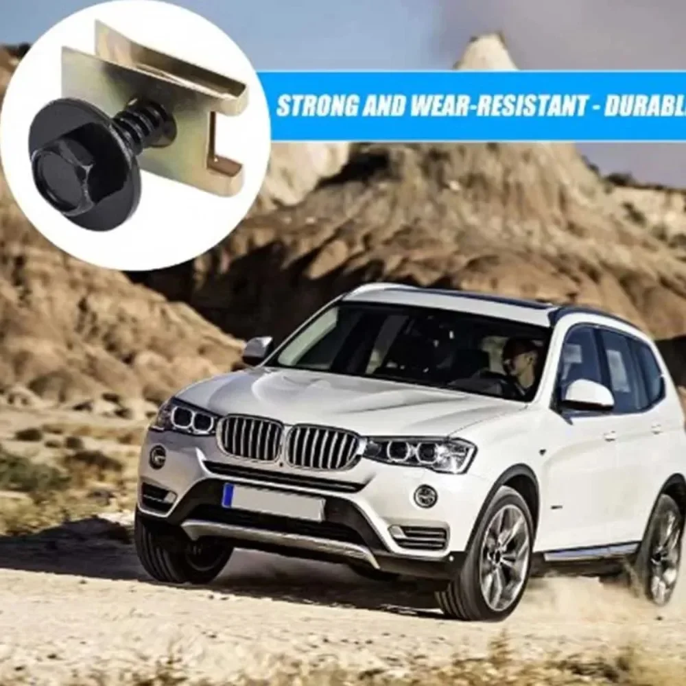 40PCS Metal U Clips for Car Fender Bumper Trim Installation - Screw Base Fasteners for Auto Modification