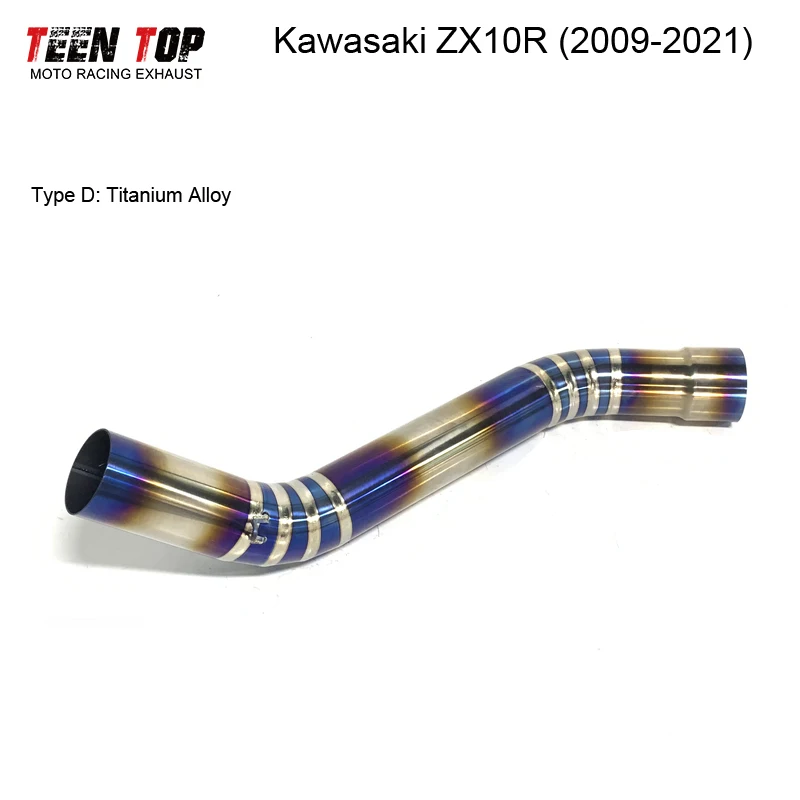 Titanium Alloy ZX10R Exhaust Mid Pipe 51mm Modified Motorcycle Exhaust Link Connect Tube For Kawasaki ZX10R ZX 10R 2009-2021 - Image 3